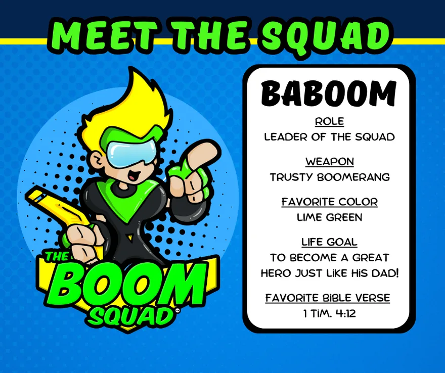 Meet The Squad - Baboom info card